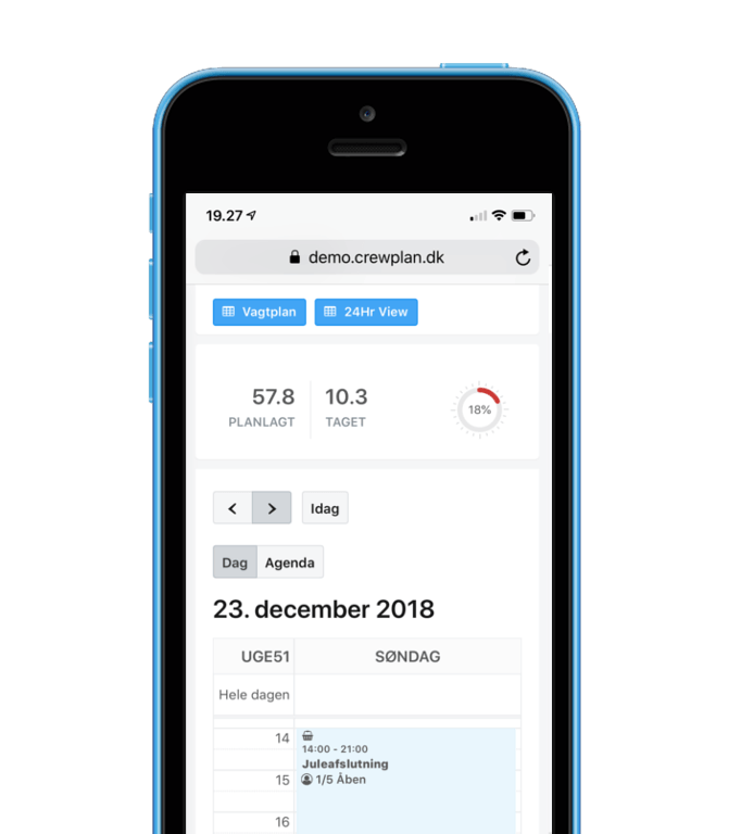 frivillig system vagtplan på en iphone